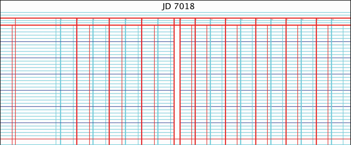 CROXLEY JD7018 Analysis Series 7 Oblong 144 Page 18 Column on 2 Page Cash Each