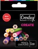 CROXLEY CREATE Half Length Pencil Crayons (Wallet of 12 Assorted Colours)