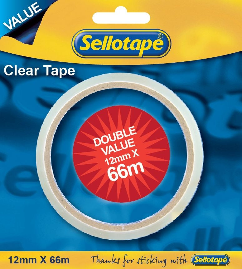 SELLOTAPE Clear 12mmx66m Carded
