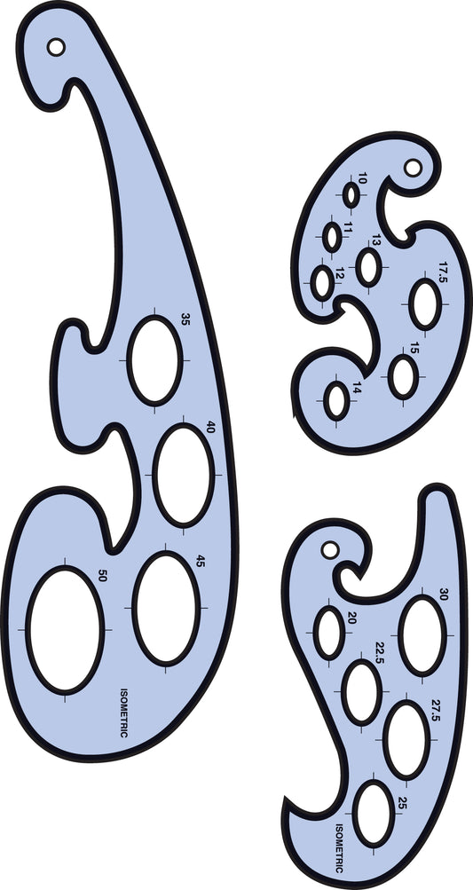 HELIX French Curves / Ellipse Template 3Piece