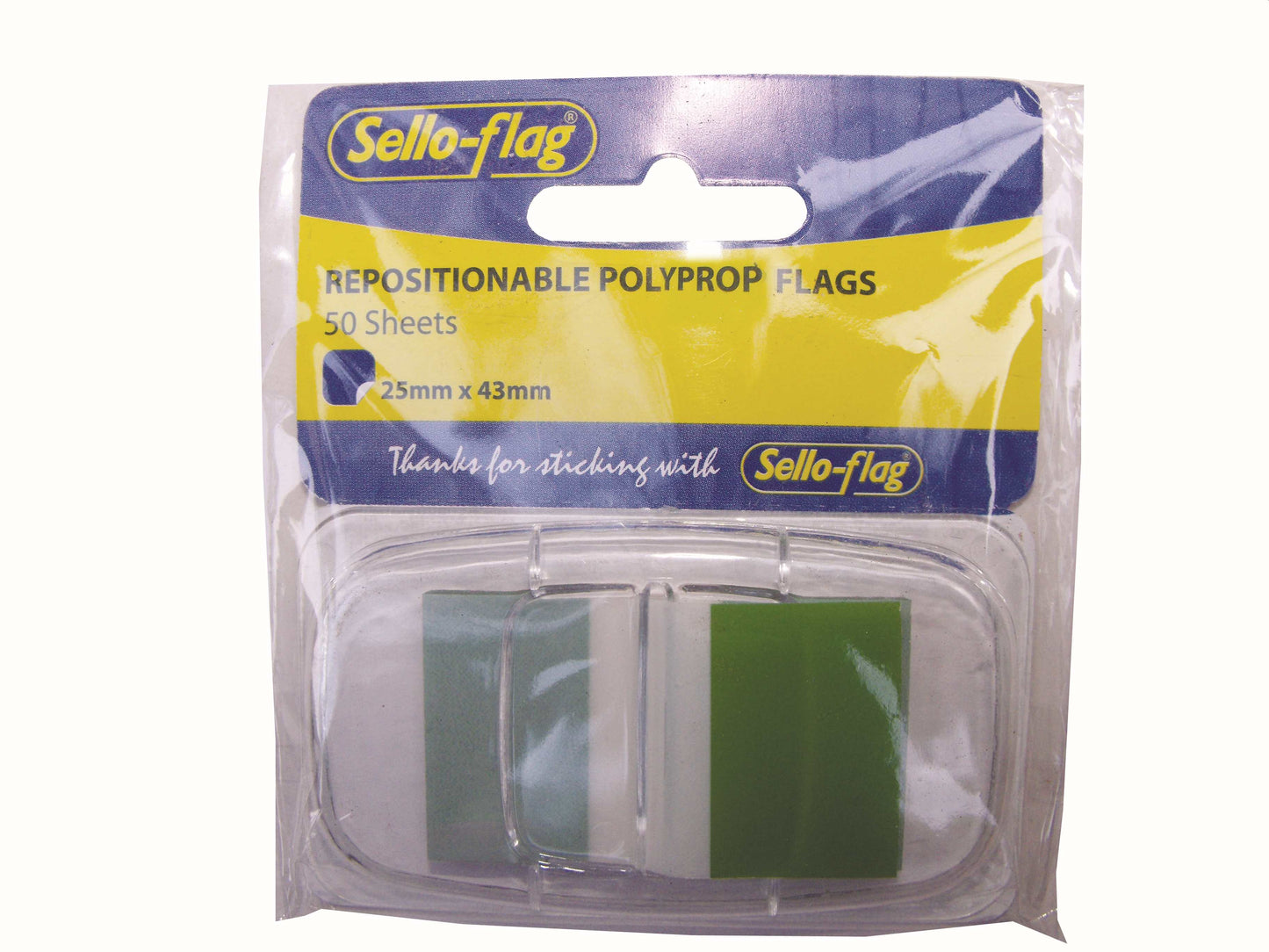 SELLO-FLAG Polypropylene Flags - 25x43mm - 50 Sheets (Green)