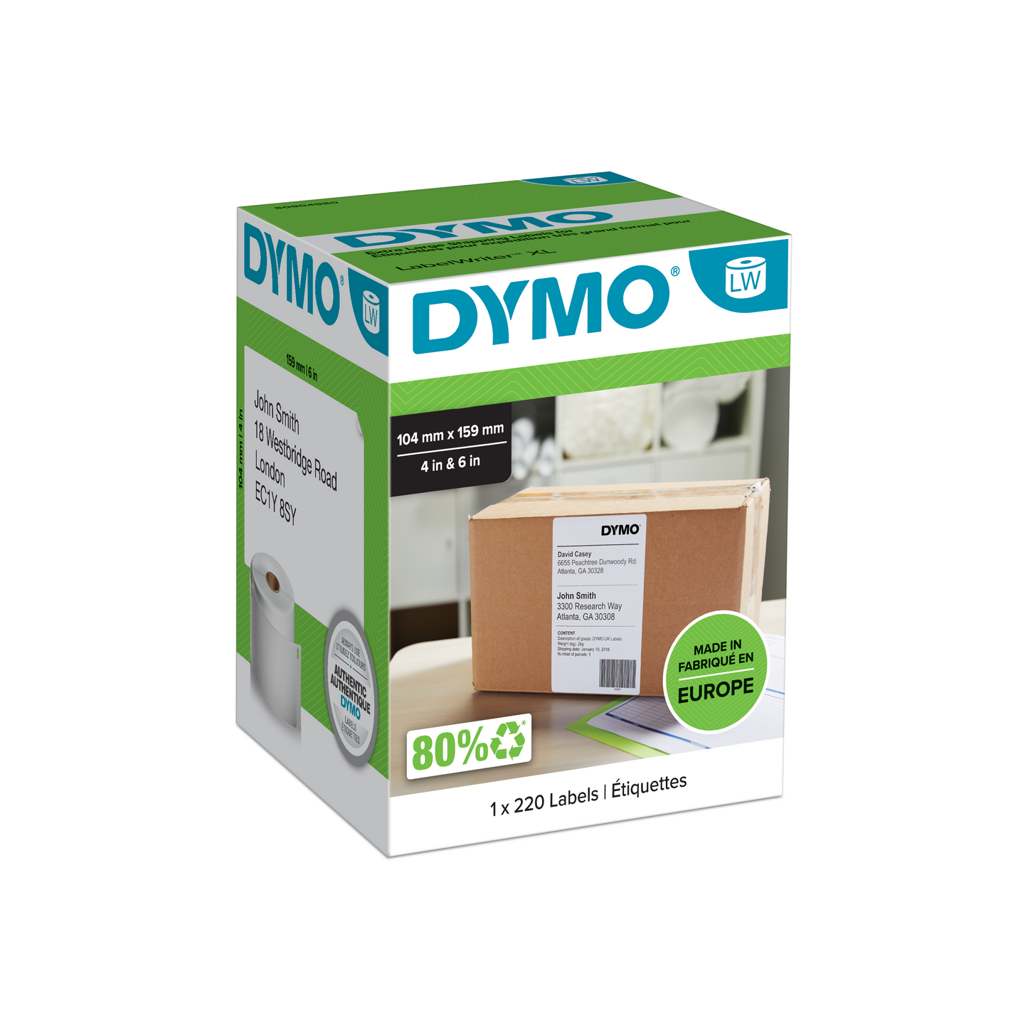 DYMO LABELWRITER LABELS 104X159 (220 LABELS)