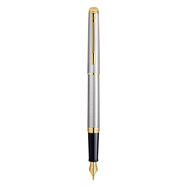 WATERMAN Hemisphere Fountain Pen - Stainless Steel Gold Trim