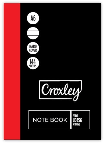 CROXLEY JD356 148x105mm 144 Page Side Bound Hard Cover Pack of 20