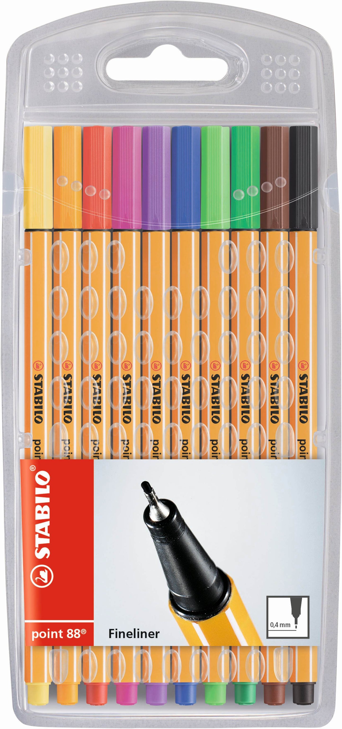 STABILO Point 88 Fineliner Assorted Wallet 10's