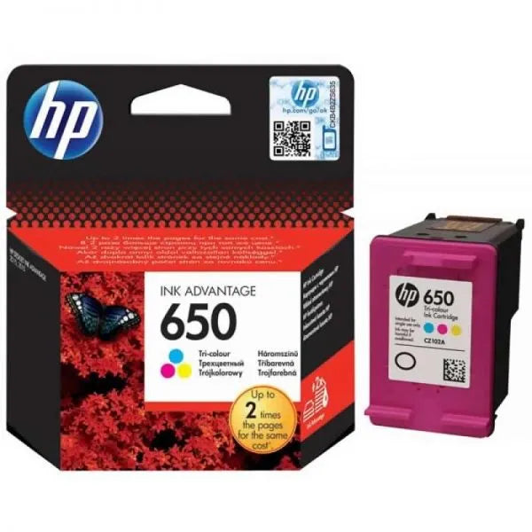 HP 650 Tricolor Ink Advantage Cartridge