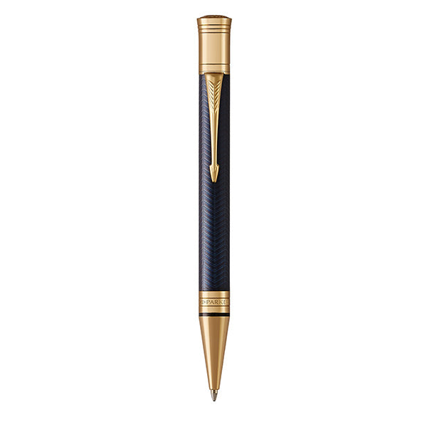 PARKER Duofold Prestige Ballpoint Pen - Blue Chevron Gold Trim