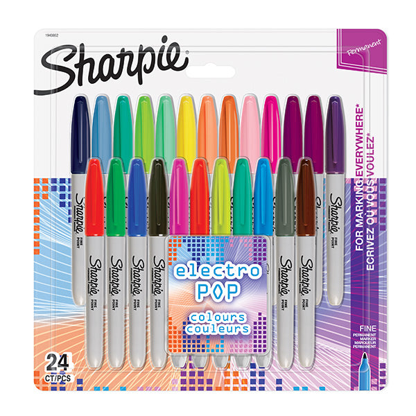 Sharpie F PMKR: Electro Pop Asst 24s Carded