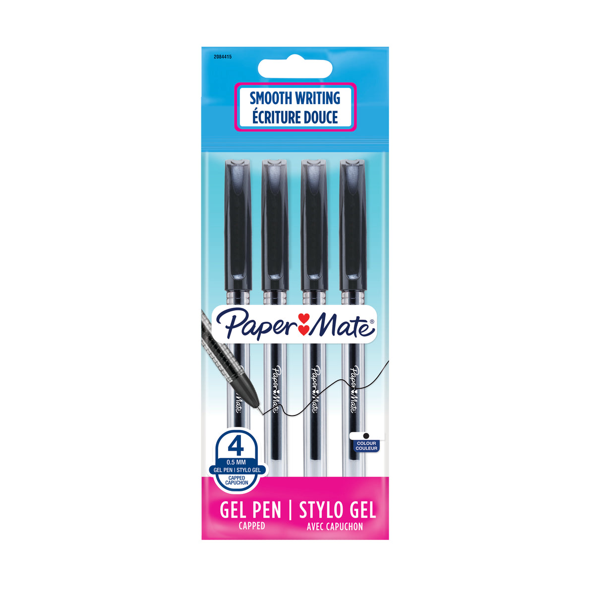 PAPER MATE Jiffy Gel Capped 0.5mm Black 4's