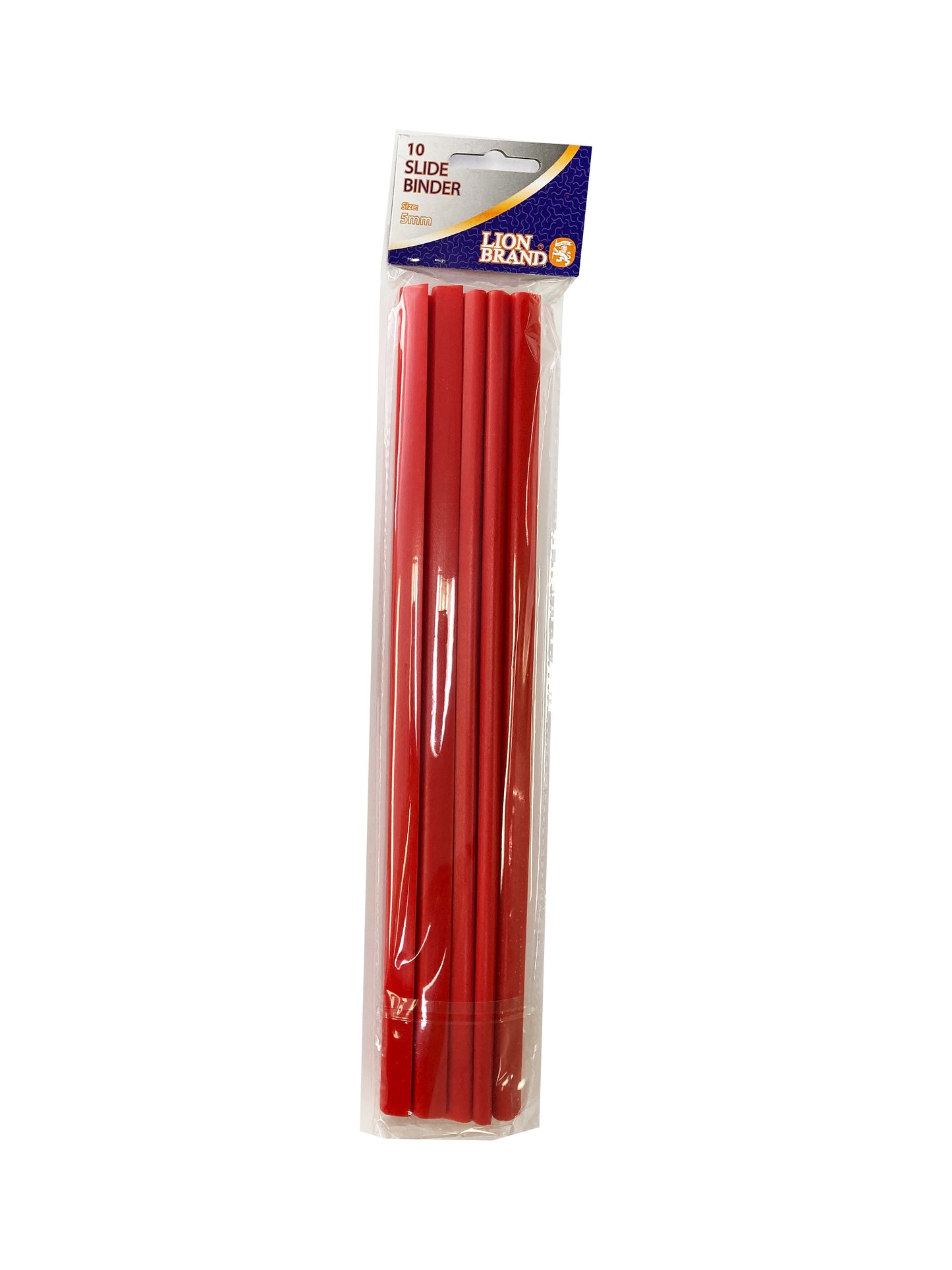 LION BRAND Slide Binder - 5mm (Red) (Pack of 10)