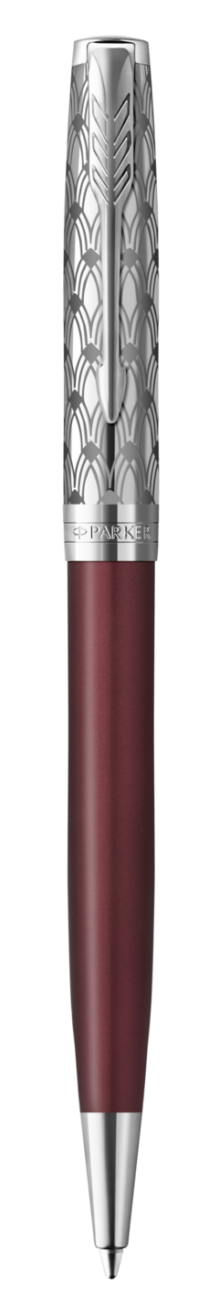 PARKER Sonnet Ballpoint Pen - Metal and Red Lacquer Chrome Trim