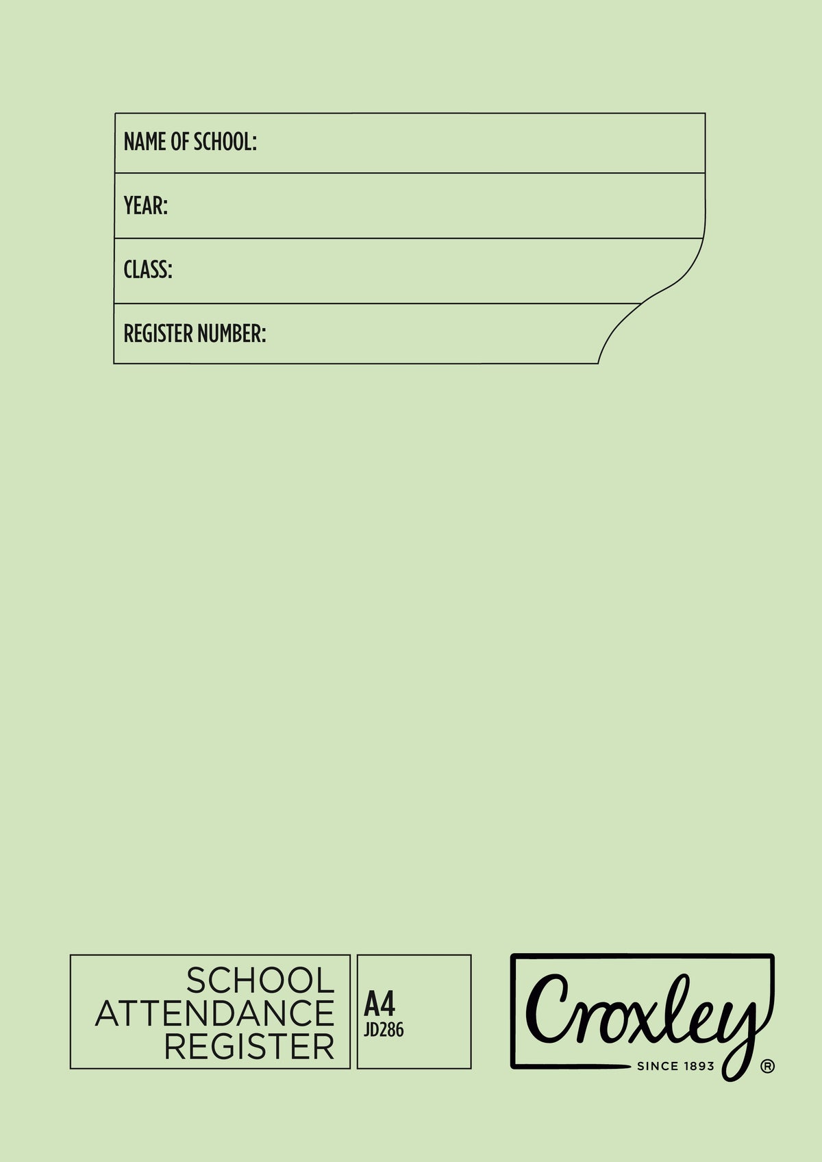 CROXLEY  JD286 School Attendance Register Wire Stitched (Manila Cover) Pack of 20