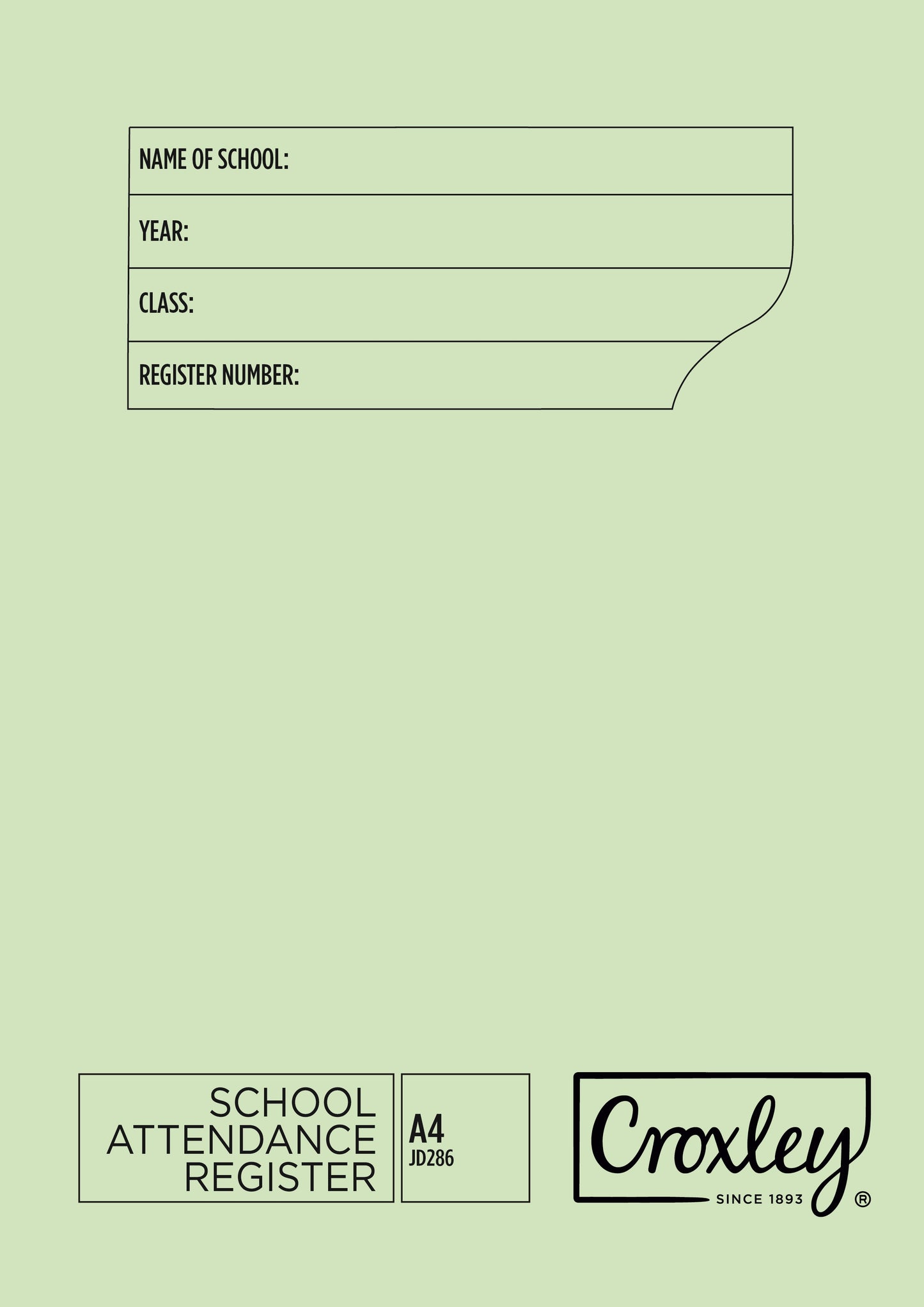 CROXLEY  JD286 School Attendance Register Wire Stitched (Manila Cover) Pack of 20