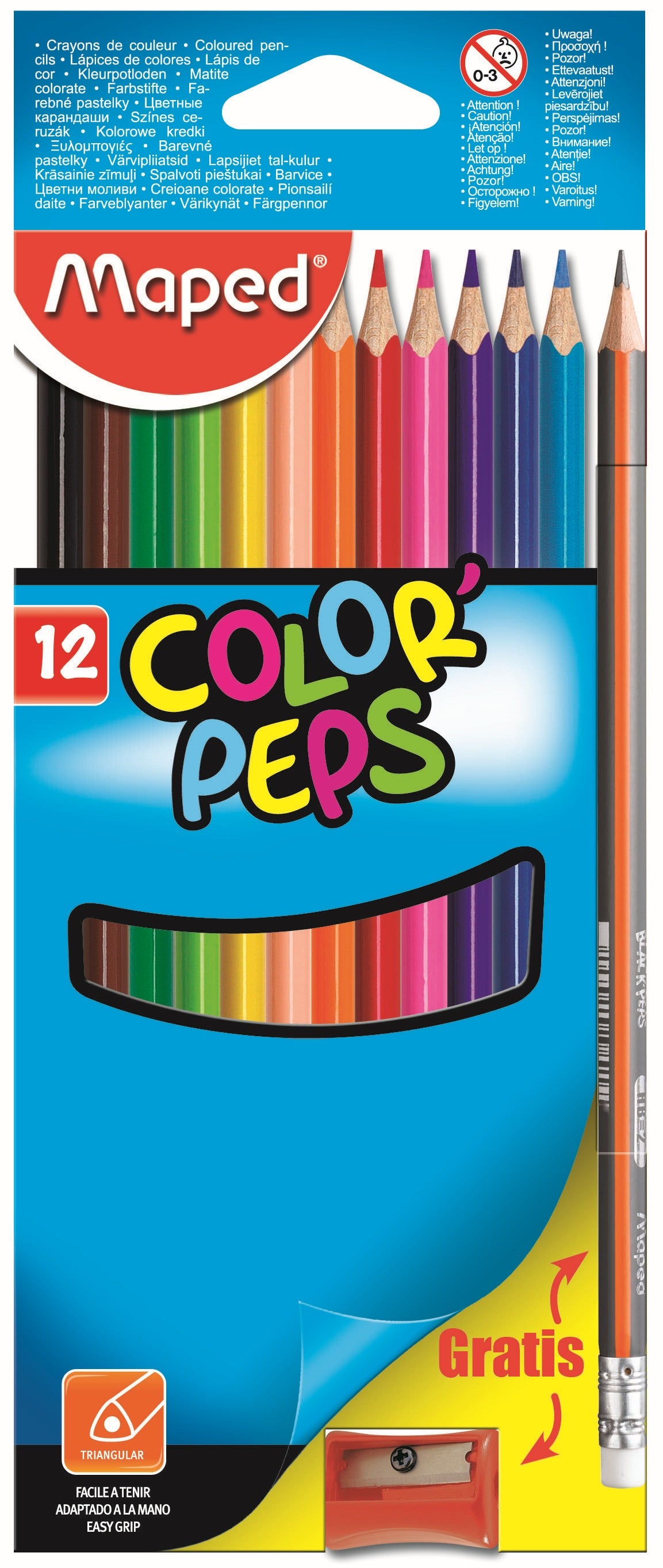 MAPED Colour Pencils Star Triangular 12's +Graphite Pencil & Sharpener
