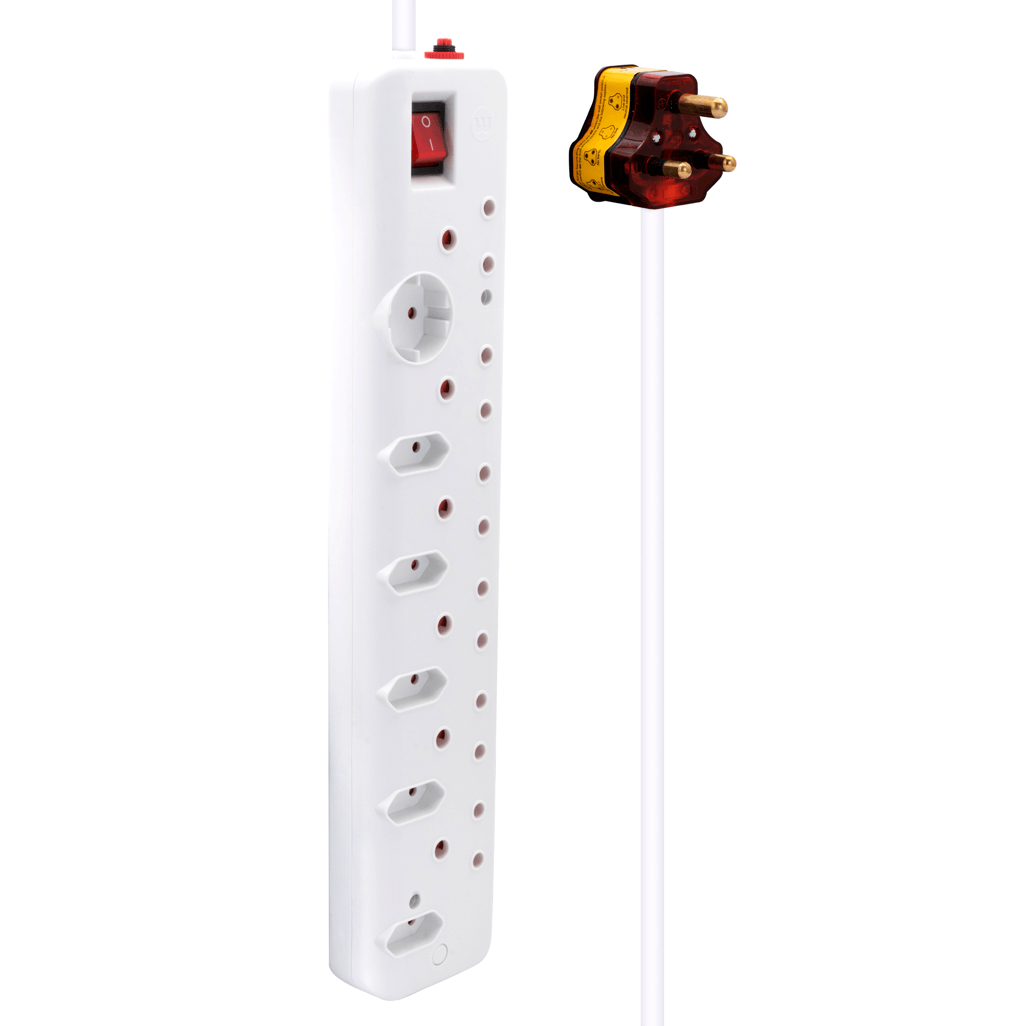 Ellies 12 Way High Surge Multiplug with 0.5M cord and safety switch for multiple device connectivity.