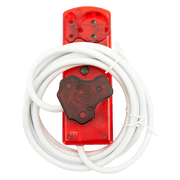 Ellies 4 Way High Surge Extension Lead in red with 3M cable, perfect for powering multiple devices safely.