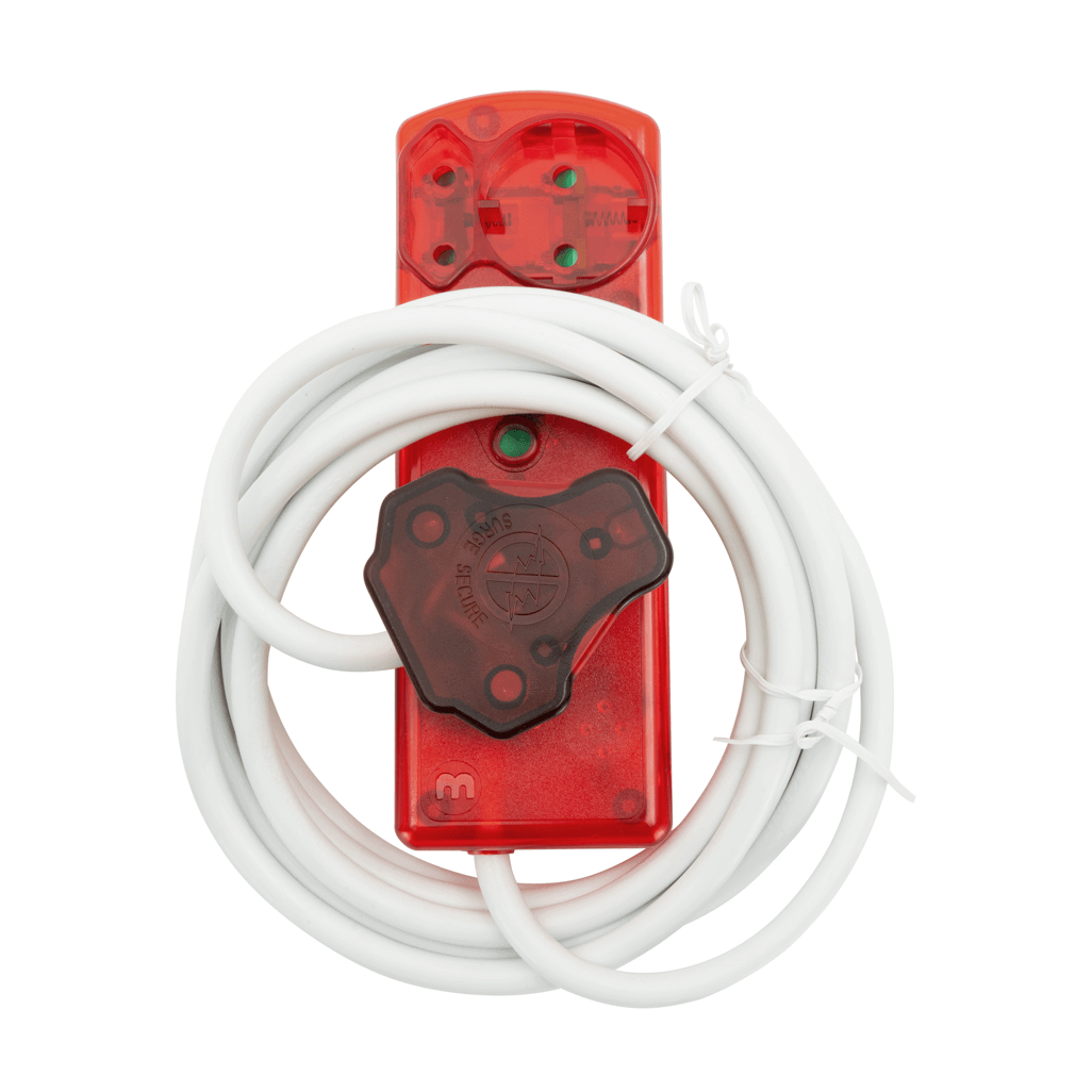 Ellies 4 Way High Surge Extension Lead with 3M cord, ideal for power distribution and surge protection.