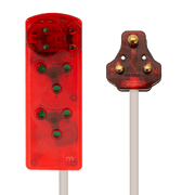Ellies 4 Way High Surge Extension Lead in red, featuring multiple sockets and a durable design, 3M long.