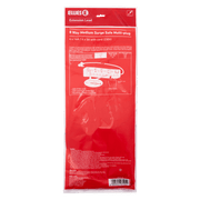 Ellies 8 Way Medium Surge Multiplug 0.5M packaging, featuring safety instructions and product details.