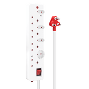Ellies 8 Way Medium Surge Multiplug with 0.5M cord, designed for multiple device connections and surge protection.