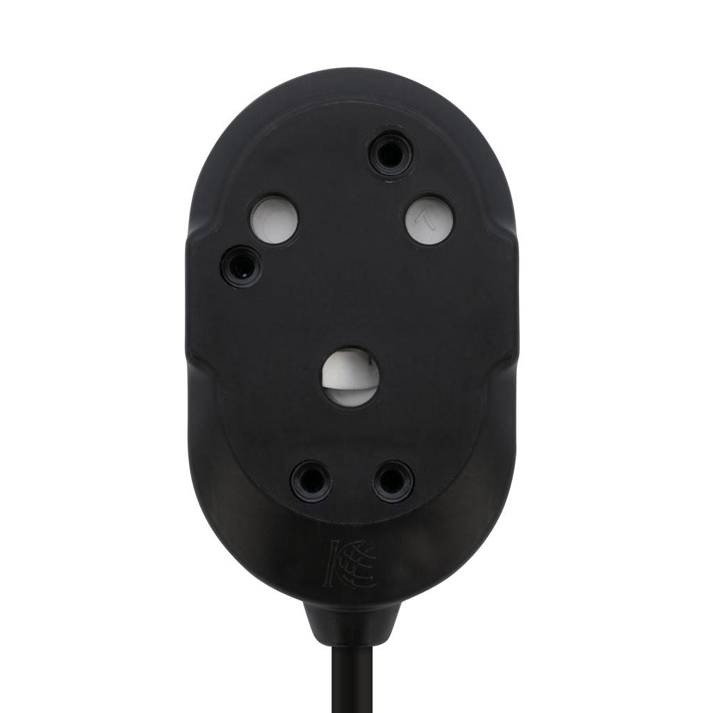 Top view of Ellies Back to Back Light Duty Extension Lead-20M, featuring a black 3-socket outlet design.