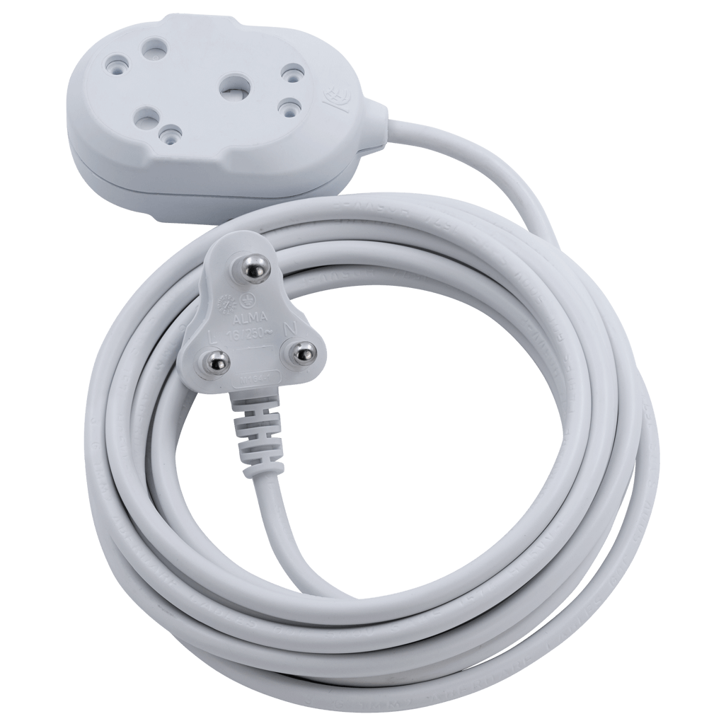 Ellies Back to Back Light Duty Extension Lead, 20M, featuring four sockets for versatile connectivity.