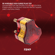 Ellies re-wireable high surge plug top offering fast protection against power surges, not suitable for lightning strikes.