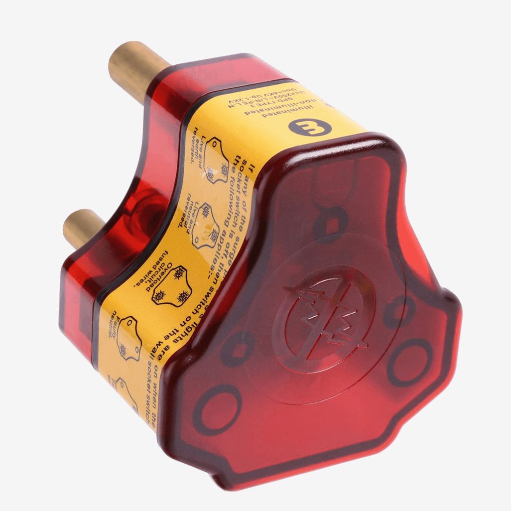 Ellies Re-wireable High Surge Plug Top, safe electrical plug with yellow instructions, ideal for reliable power connections.