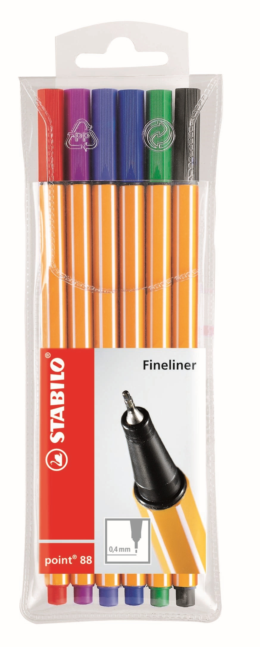 STABILO Point 88 Fineliner Assorted Wallet 6's