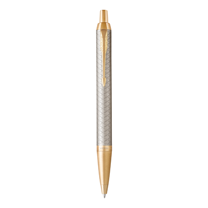 PARKER IM Premium Ballpoint Pen - Warm Grey Gold Trim