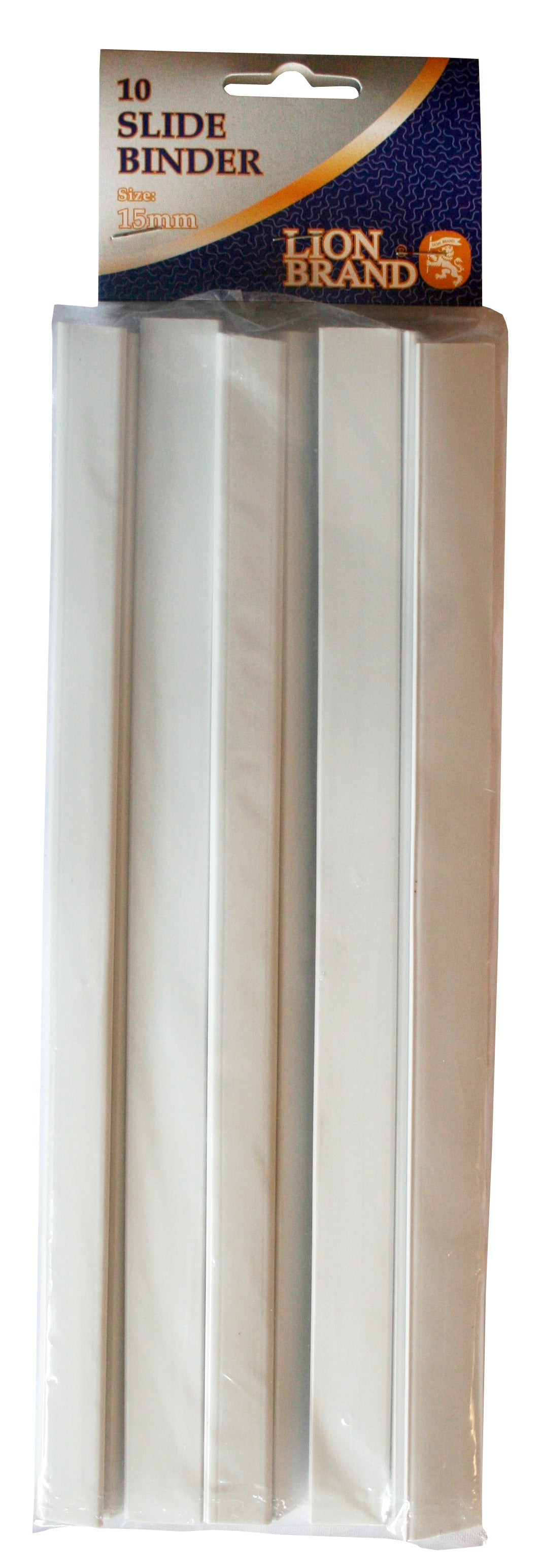 LION BRAND Slide Binder White 10mm Pack of 10's