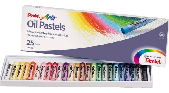 PENTEL Round Stick Oil Pastels (Set of 25)