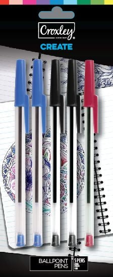 CROXLEY CREATE BallPoint Pens Assorted Pack of 5