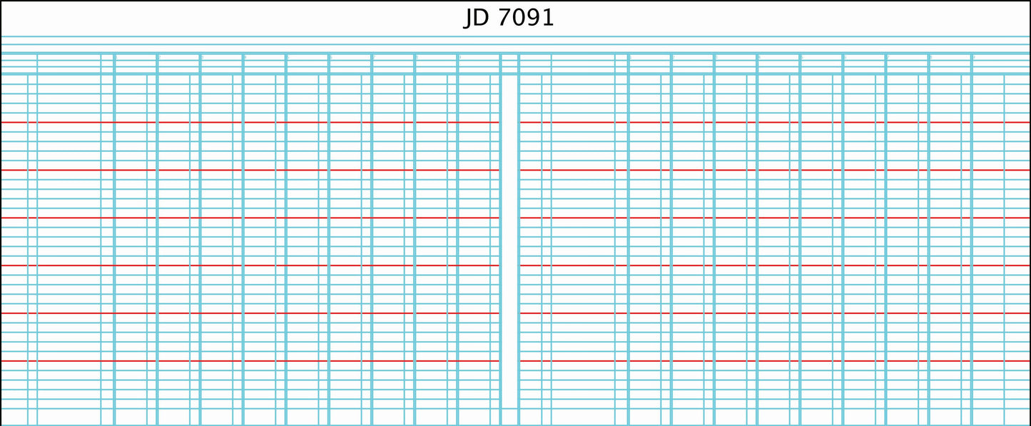 CROXLEY JD7091 Analysis Series 7 Oblong 144 Page 9 Column on 1 Page Cash Each