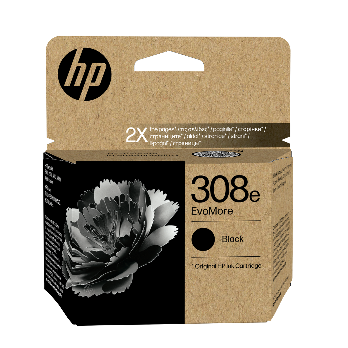 HP 308e EvoMore Black Original Ink Cartridge