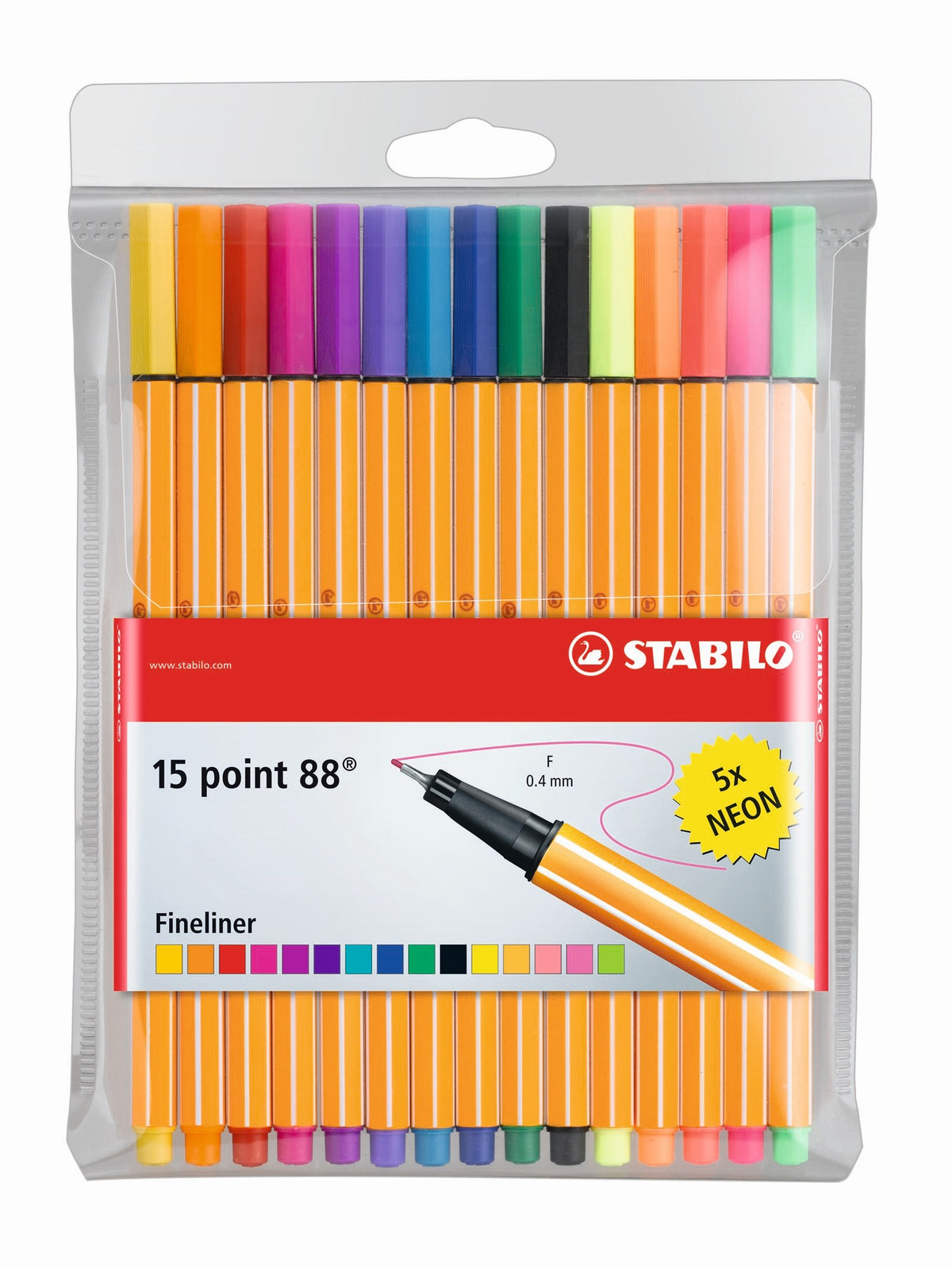 STABILO Point 88 Fineliner Assorted Wallet 15's