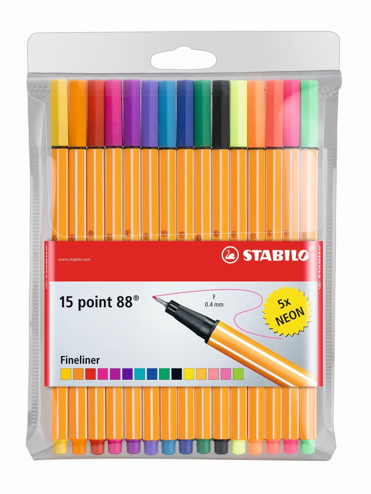 STABILO Point 88 Fineliner Assorted Wallet 15's