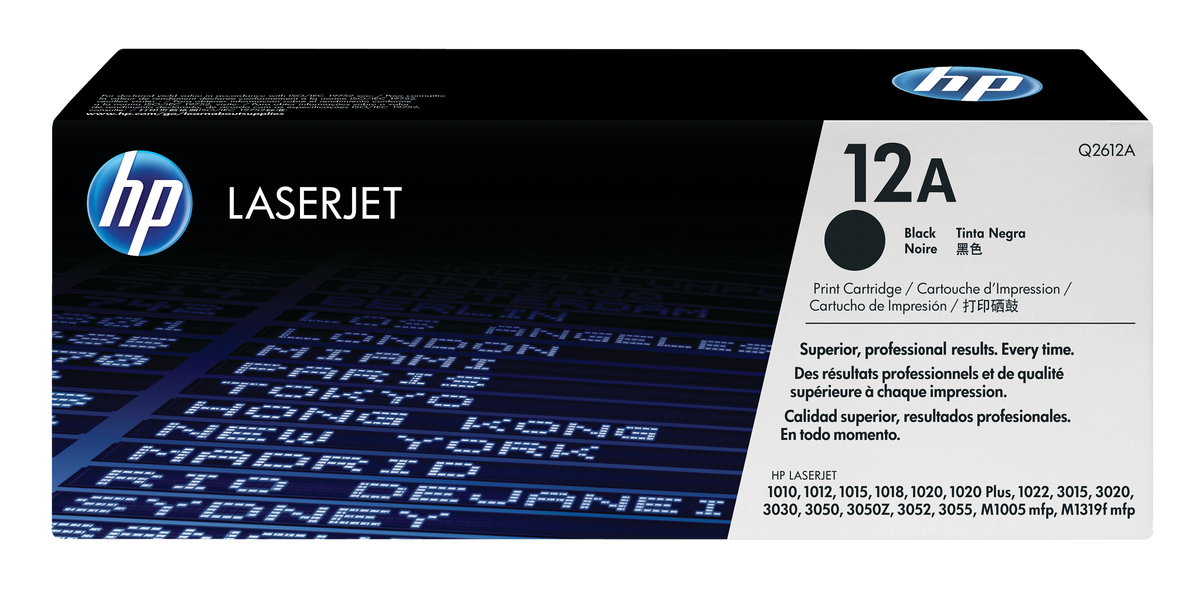 HP 12a Original Black Dual Pack Laserjet Toner Cartridge For HP Laserjet 1010:1012:1015:1018:1020:1022:3015:3020:3030:3050:3052:3055:m1005 Mfp:m1319 Mfp