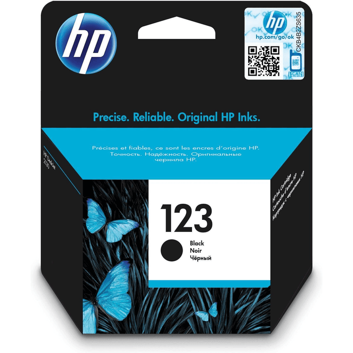 HP 123 Black Original Ink Cartridge ~120 pgs