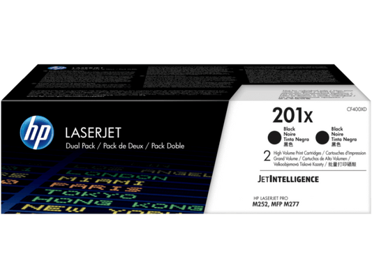 HP 201X 2-pack High Yield Black Original LaserJet Toner Cartridges Per cartridge:2 800 pgs