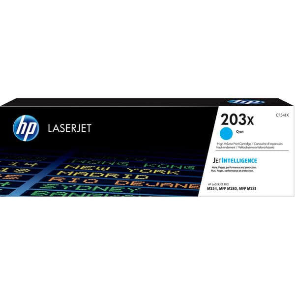 HP 203X High Yield Cyan Original LaserJet Toner Cartridge 2 500 pgs