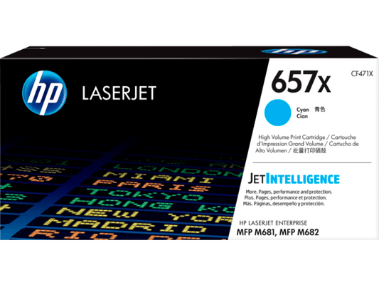 HP 657X High Yield Cyan Original LaserJet Toner Cartridge 23 000 pgs