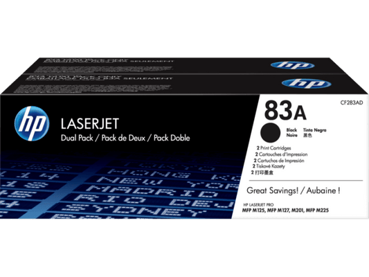 HP 83A 2-pack Black Original LaserJet Toner Cartridges Per cartridge: 1 500 pgs