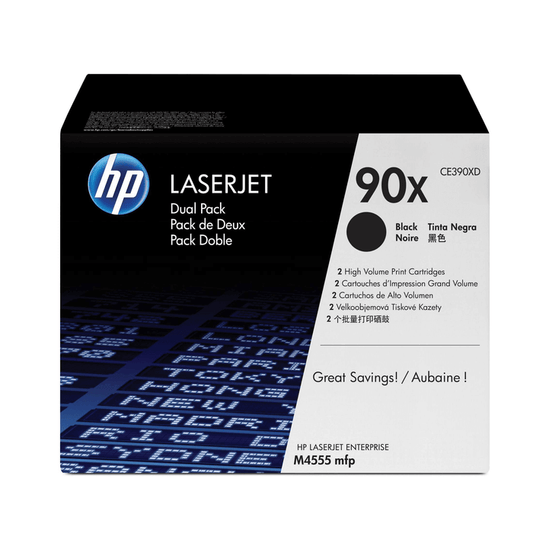 HP 90X 2-pack High Yield Black Original LaserJet Toner Cartridges Per cartridge:24 000 pgs
