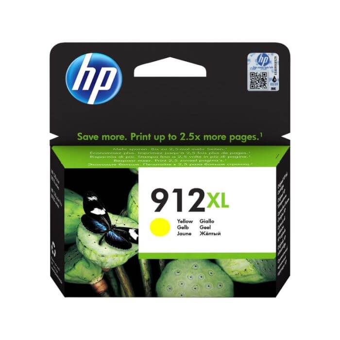 HP 912XL High Yield Yellow Original Ink Cartridge, 825 pages