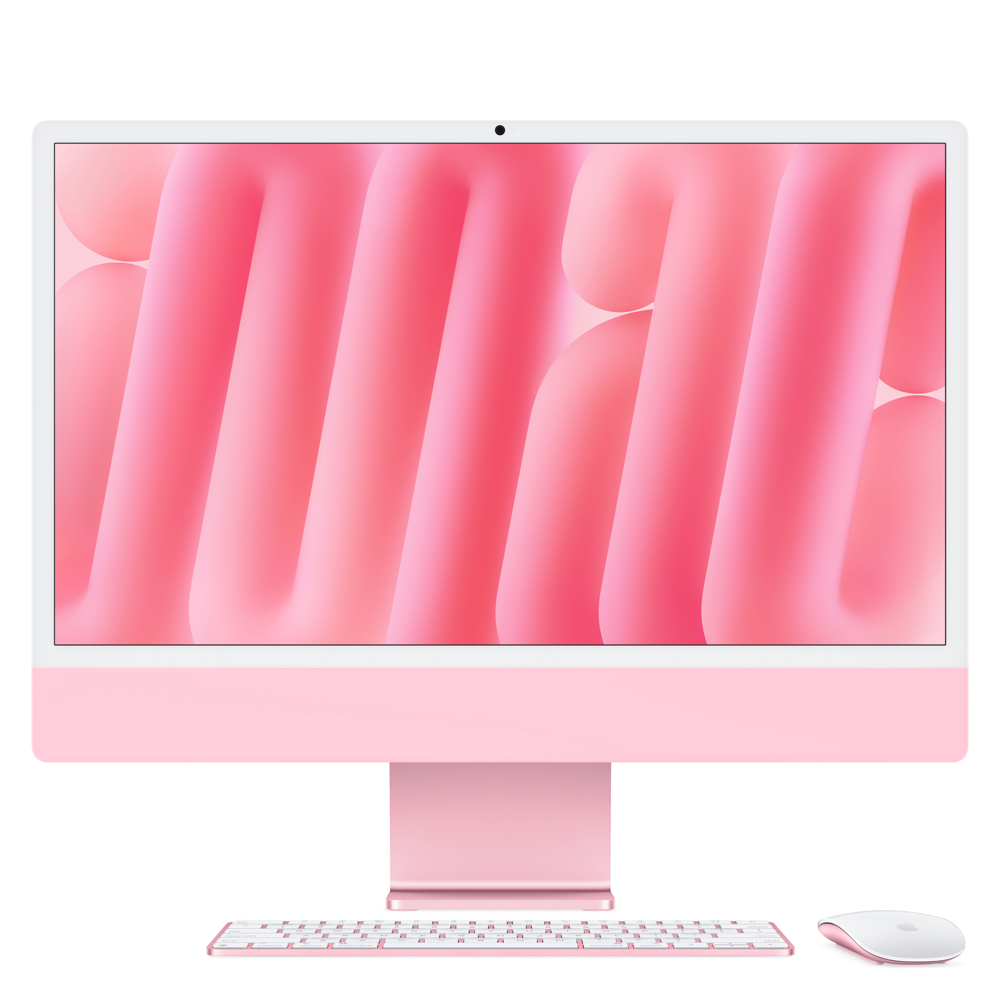 24-inch iMac with Retina 4.5K Display: Apple M4 Chip with 8-Core CPU and 8-Core GPU, 16GB, 256GB SSD - Pink