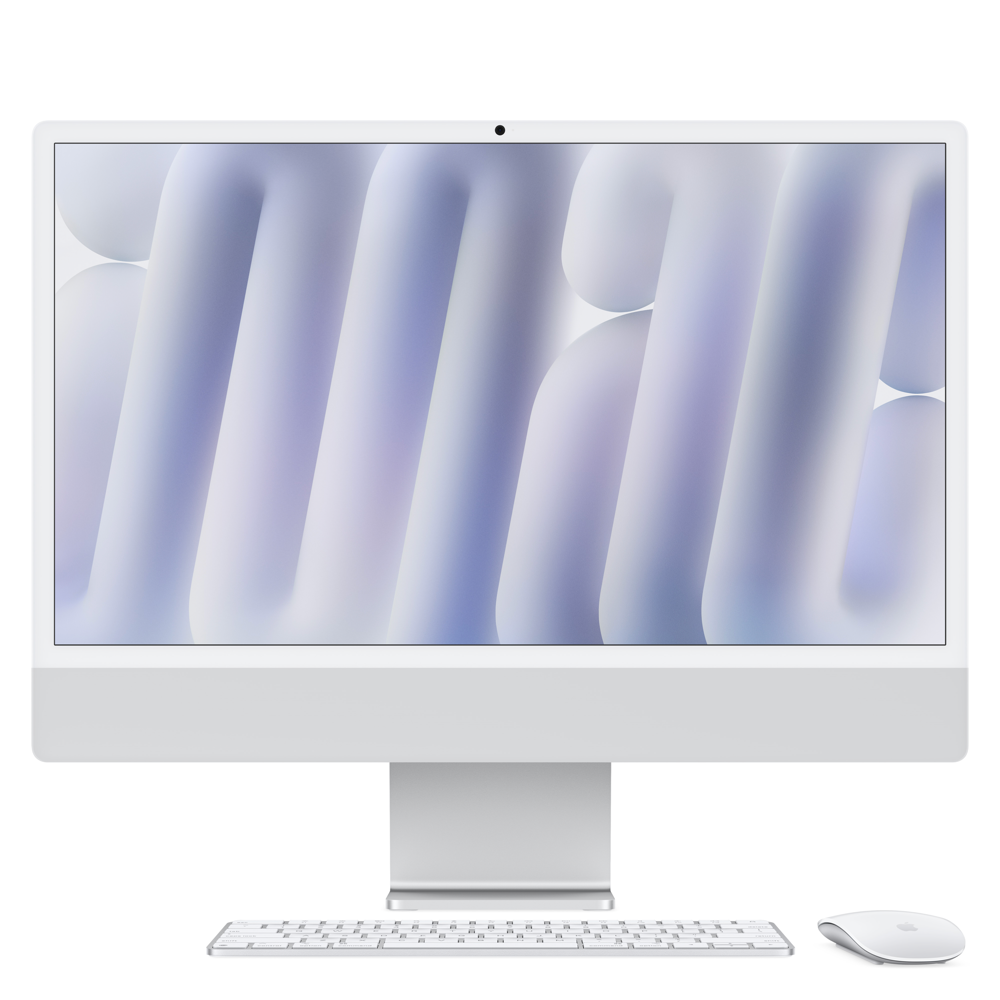 24-inch iMac with Retina 4.5K Display: Apple M4 Chip with 10-Core CPU and 10-Core GPU, 24GB, 512GB SSD - Silver