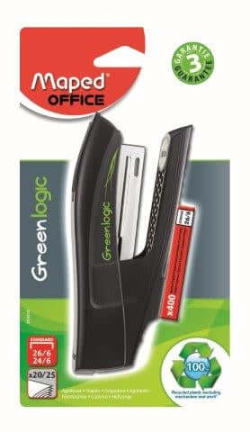 MAPED Greenlogic Stapler Half Strip 25 Sheet + Staples