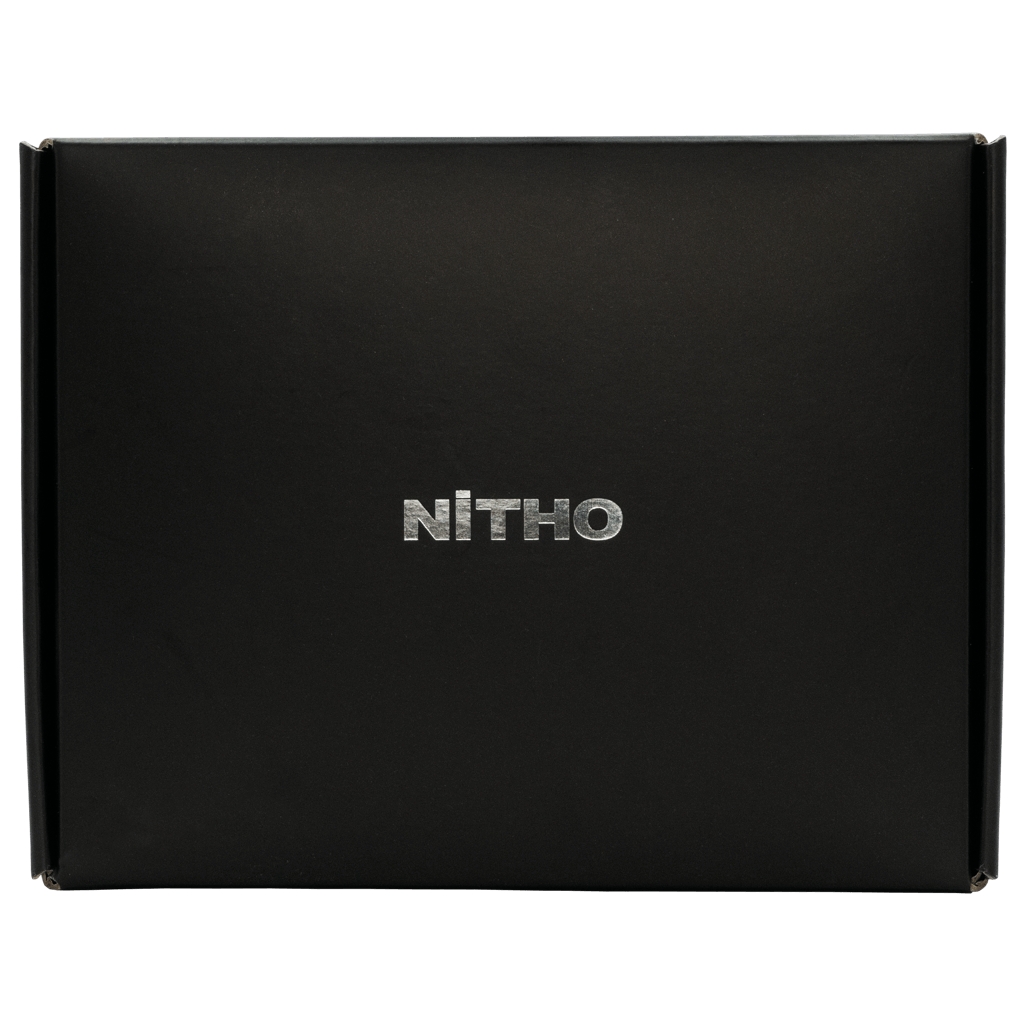 Nitho packaging box for ECHO ESPORTS EARBUDS, designed for a premium gaming experience with sleek black design.