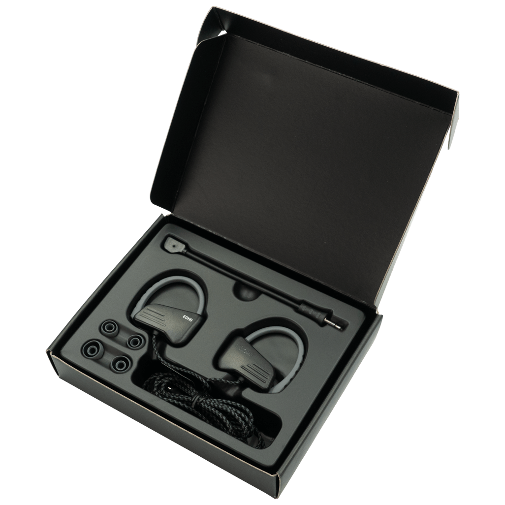 Nitho ECHO ESPORTS EARBUDS in sleek packaging, high-quality gaming sound and detachable mic for immersive play.